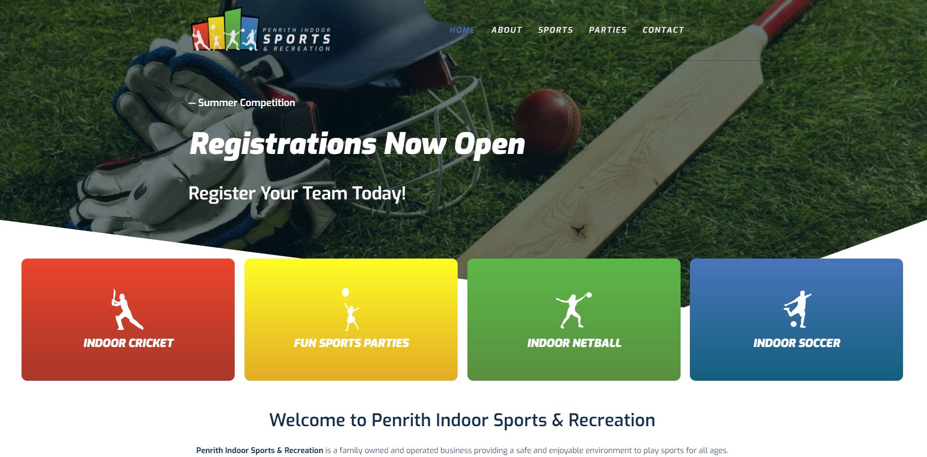 Penrith Indoor Sports Website